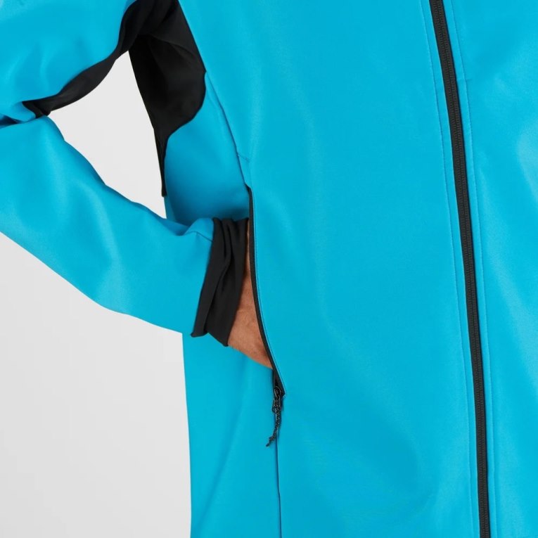 Salomon Agile Men's Shell Jackets Turquoise | CA 14A9